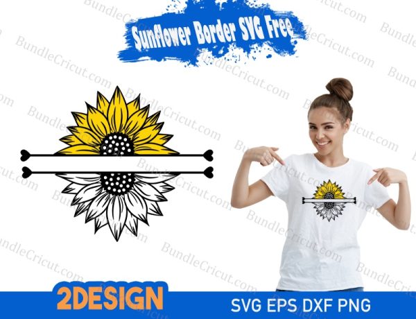 sunflower border svg free